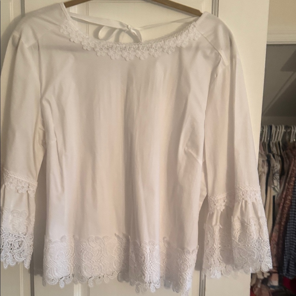 Grand & Greene White Blouse with Lace Detail